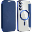 Откидной чехол для Samsung Galaxy S23 FE, RFID Wallet MagSafe CamShield, темно-синий