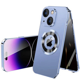 Чехол для iPhone 14, Dual Glass, для Magsafe, синий