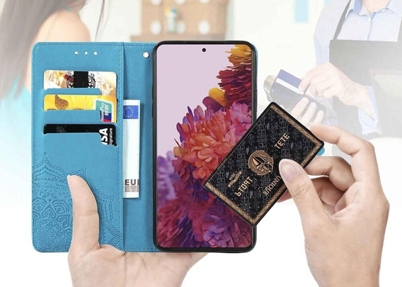 Откидной чехол для Oppo Reno 11F 5G, Mandala, синий