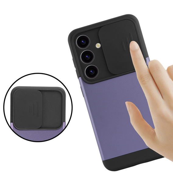 Чехол до Samsung Galaxy S24, ERBORD CamProtect Slide Camera, фиолетовый