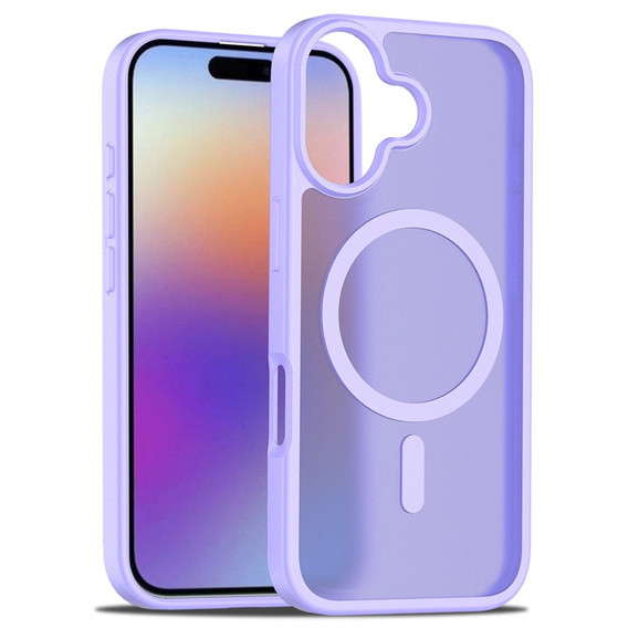Матовий чохол для iPhone 17, для MagSafe, напівпрозорий фіолетовий
