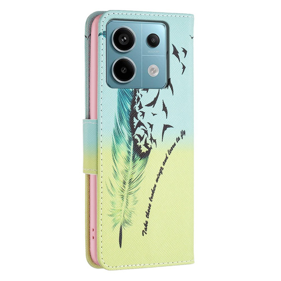 Чохол-книжка для Xiaomi Redmi Note 13 Pro 5G, Wallet, Feather м'яти / жовтий