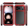 Чехол для iPhone 15 Pro, бронированный, со встроенным стеклом, красный