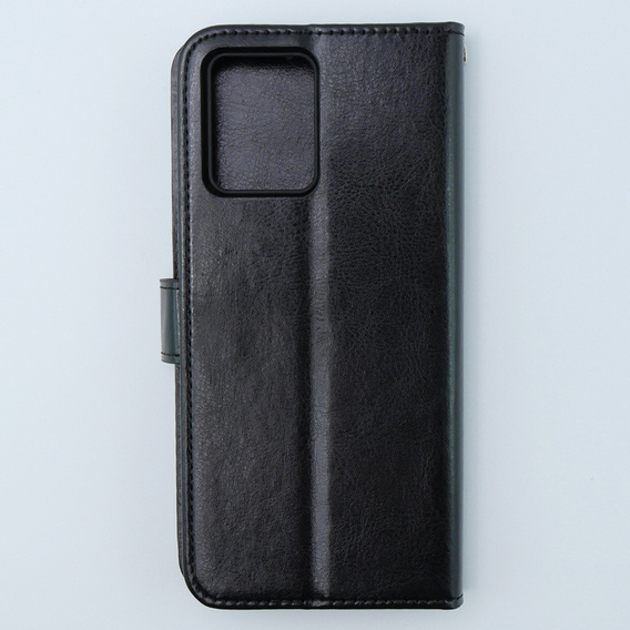 Откидной чехол для Motorola Moto G54 5G, Crazy Horse Wallet, чёрный