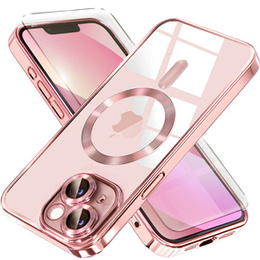 Чохол для iPhone 13, Electro MagSafe, рожевий + Скло на екран