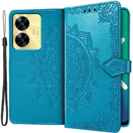 Откидной чехол для Realme C55, Mandala, синий