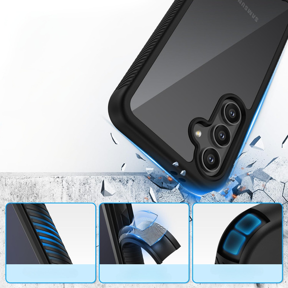 Чoхол Shockproof до Samsung Galaxy S24 FE, із захисним екраном, чорний