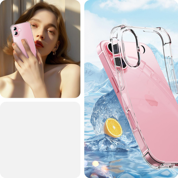 Чохол для iPhone 16 Plus, Erbord Dropproof, прозорий + скло