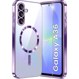 Чохол для Samsung Galaxy A36, Electro MagSafe, фіолетовий + Скло на екран