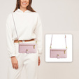 Откидной чехол для iPhone 14, Wallet Zipper Pocket, розовый