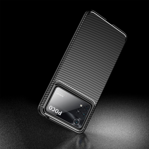 Чехол до Xiaomi Poco X4 Pro 5G, Carbon Gel, чёрный
