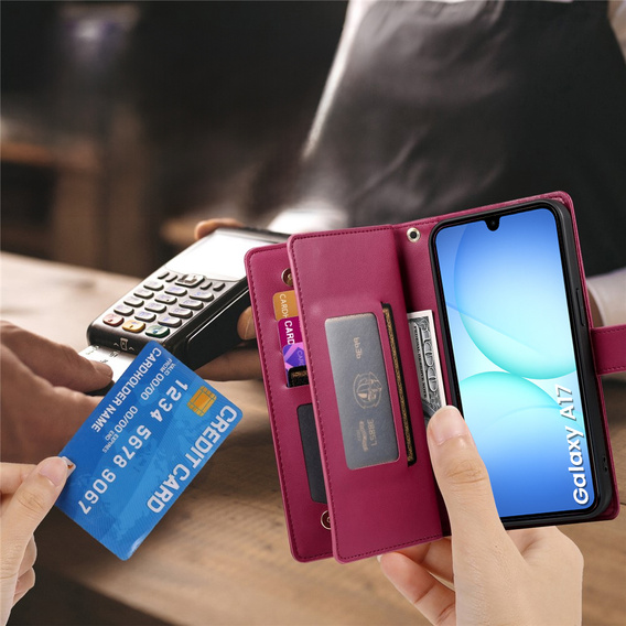 Флип-кейс Wallet Zipper Pocket для Samsung Galaxy A17 5G, Wallet Zipper Pocket, красный