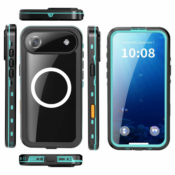 Чохол для iPhone Air, водонепроникний IP68, SHELLBOX MagSafe, синій