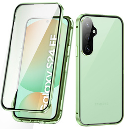 Чохол для Samsung Galaxy S24 FE, Magnetic Dual Glass, зелений