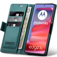 Чехол для Motorola Edge 50 Pro, ERBORD Glossy Litchi, кошелек с клапаном, зелёный