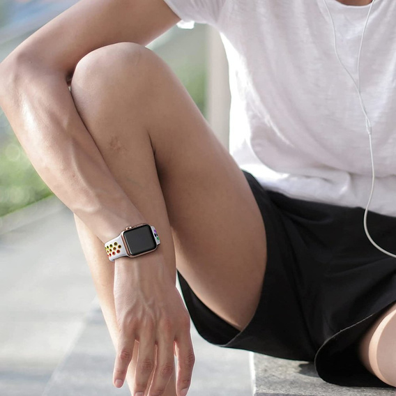Ремінець  Hollow Apple Watch 1/2/3/4/5/6/7/8/SE/ULTRA 42/44/45/49MM, White/Rainbow
