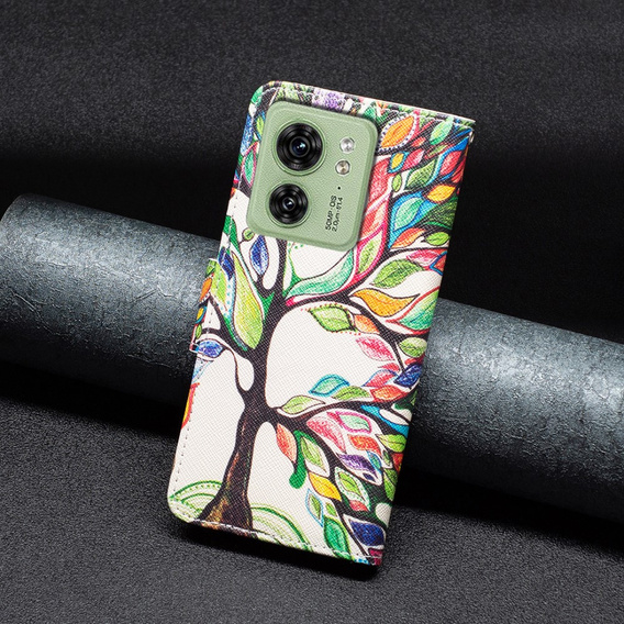 Откидной чехол для Motorola Edge 40 5G, Wallet, tree of life, синий