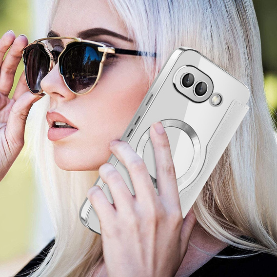 Чохол-книжка для Google Pixel 9A, RFID Wallet MagSafe CamShield, сріблястий