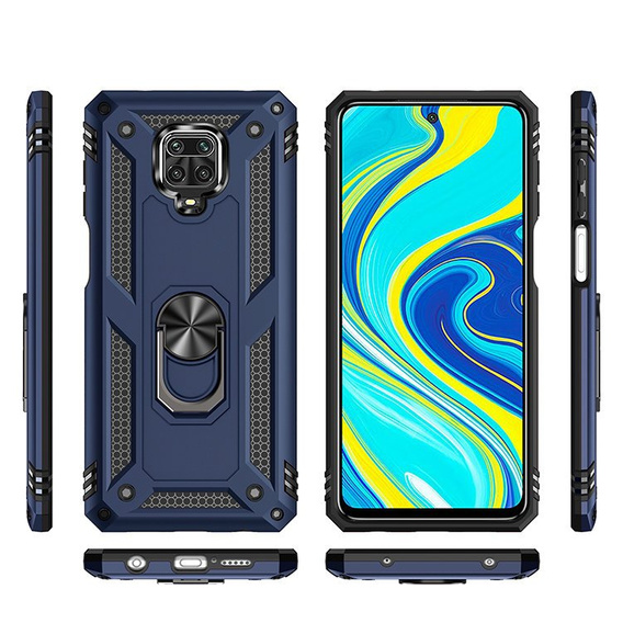 Броньований Чoхол до Xiaomi Redmi Note 9S / 9 Pro, Nox Case Ring, темно-синій