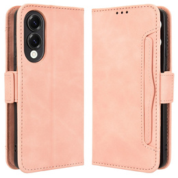 Футляр з клапаном для Samsung Galaxy S25 Edge, Card Slot, рожевий