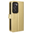 Откидной чехол для Oppo Reno 12 Pro, Crazy Horse Wallet, золотой