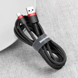 BASEUS Cafule кабель Type-C 3A 1M - Black/Red