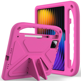 Дитячий чохол для Xiaomi Pad 7 / 7 Pro, з ручкою, рожевий