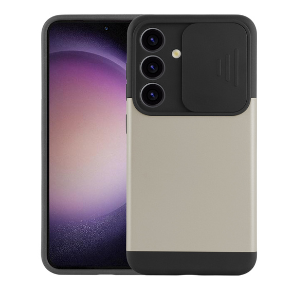 Чoхол до Samsung Galaxy S24, ERBORD CamProtect Slide Camera, золотий