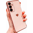 Чехол для Samsung Galaxy A35 5G, Electro heart, розовый rose gold + полное клеевое керамическое стекло