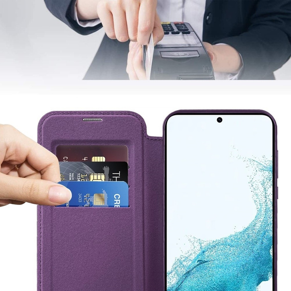 Чохол-книжка для Samsung Galaxy S22 5G, RFID Wallet MagSafe CamShield, фіолетовий
