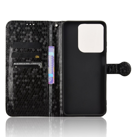 Чохол-фліп для Motorola Moto G86 5G, Wallet Rhombus, чорний