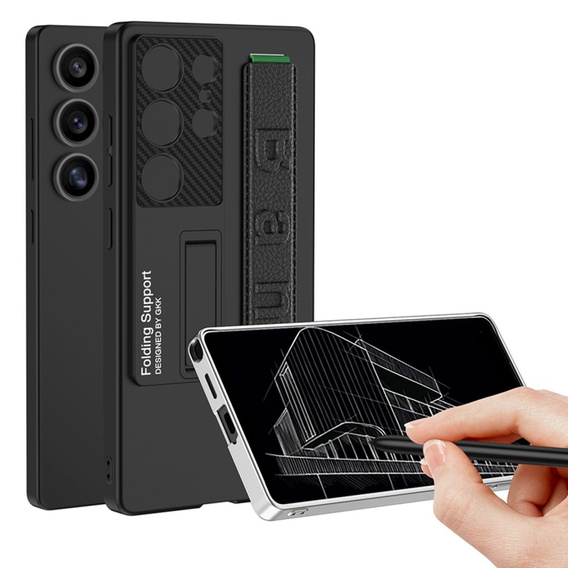 Чехол до Samsung Galaxy S25 Ultra, GKK Leather, чёрный