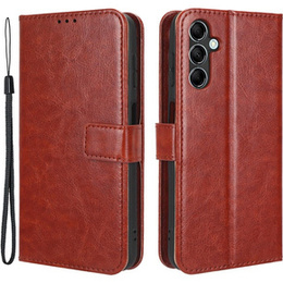 Откидной чехол для Samsung Galaxy M34, Crazy Horse Wallet, коричневый