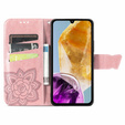 Откидной чехол для Samsung Galaxy M15 5G, Butterfly, розовый rose gold