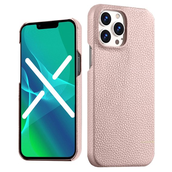 Чохол ERBORD для iPhone 13 Pro, Leather Grain, Pink