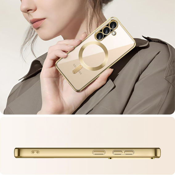 Чохол для Samsung Galaxy A36, Electro MagSafe, золотий + Скло на екран