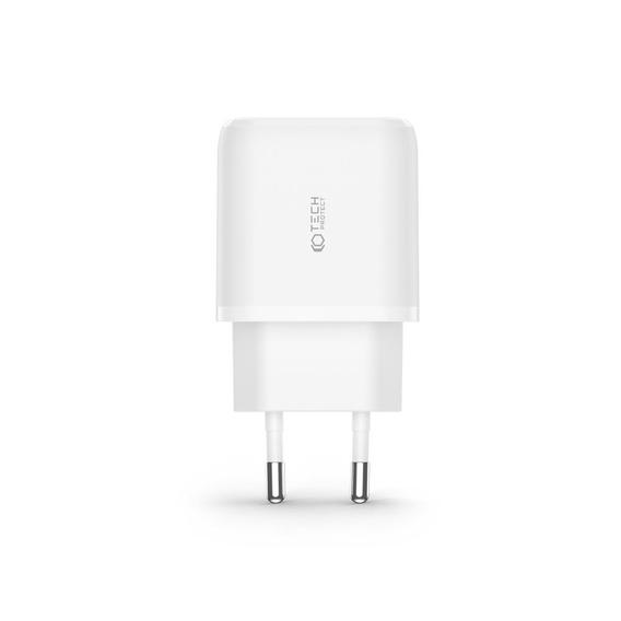 Tech-Protect C20W QC3.0 універсальний зарядний пристрій USB-A USB-C, White
