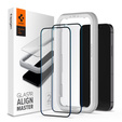 Закалённое стекло с рамкой для монтажа SPIGEN Alm Glas FC iPhone 12 / 12  Pro  (2 штуки)