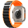 Нейлоновый ремешок для Apple Watch 1/2/3/4/5/6/7/8/SE/ULTRA 42/44/45/49 мм, оранжевая  / чёрный