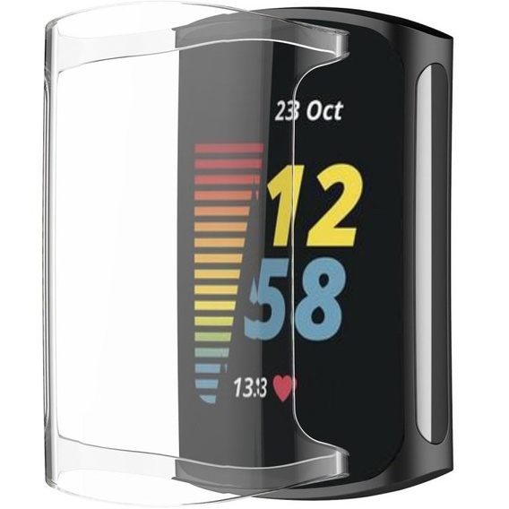 Чехол со встроенным стеклом для Fitbit Charge 5, прозрачный