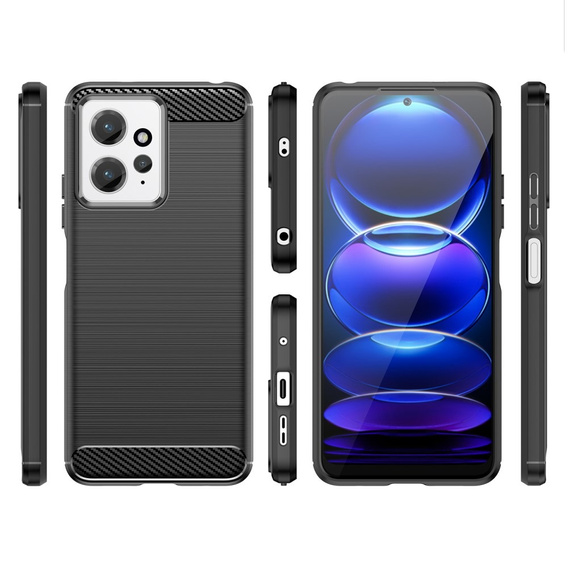 Чехол до Xiaomi Redmi Note 12 4G, Carbon, чёрный