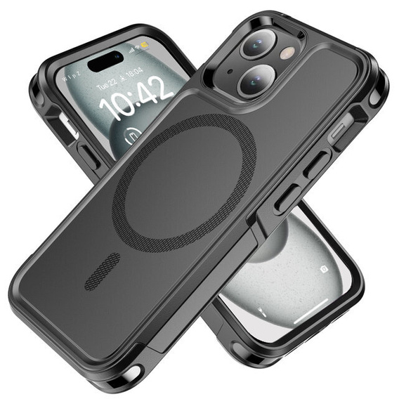 Чoхол до iPhone 15 Plus, MagForce MagSafe, чорний