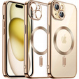 Чохол для iPhone 15, Electro MagSafe, золотий + Скло на екран