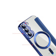 Чохол-книжка для Samsung Galaxy S22 5G, RFID Wallet MagSafe CamShield, темно-синій