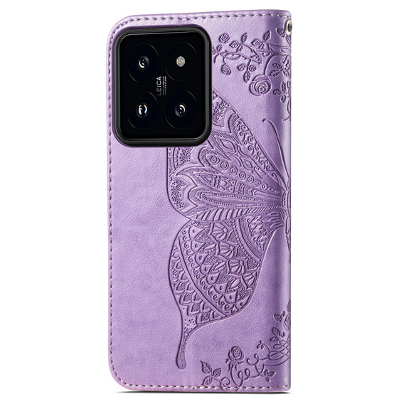 Чохол-книжка для Xiaomi 14T, Butterfly, фіолетовий