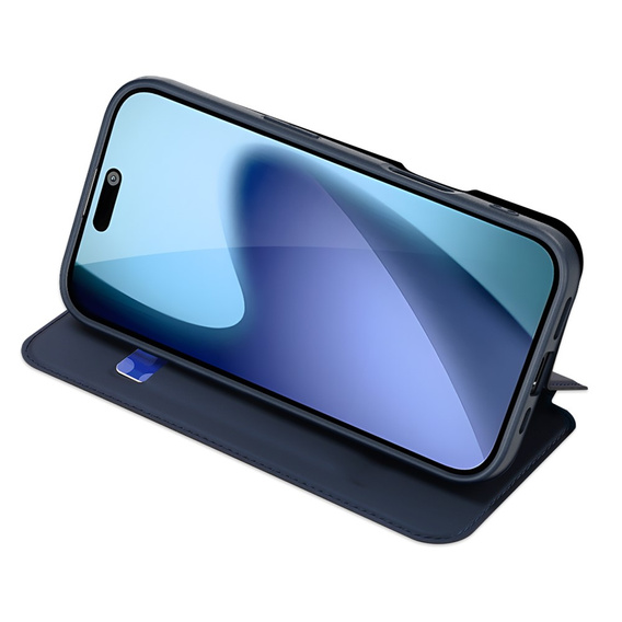 Чехол Dux Ducis для iPhone 17, Skin Pro, с клапаном, со слотом для карт, темно-синий