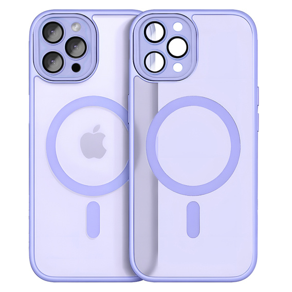 Чехол для iPhone 16 Pro, для MagSafe, ERBORD Matt Case, фиолетовый + стекло для экрана