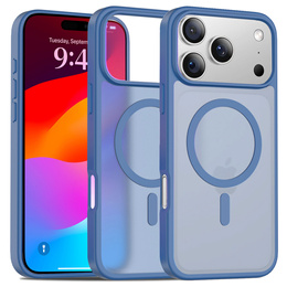 Матовий чохол для iPhone 17 Pro, для MagSafe, напівпрозорий синій