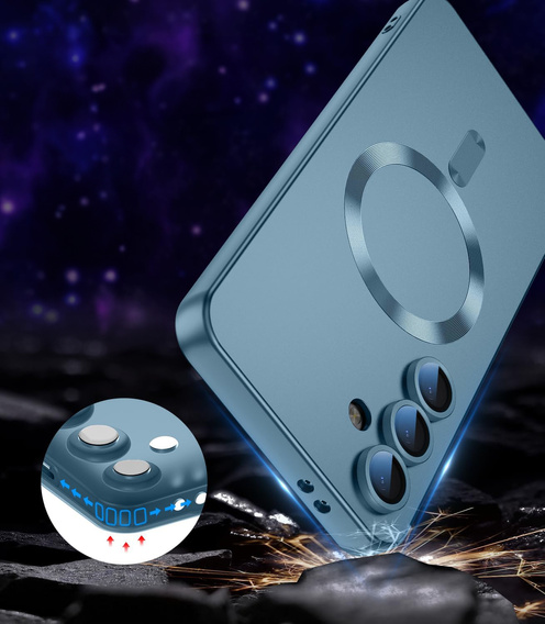 Чехол для Samsung Galaxy S25 FE, ColorMag, для MagSafe, синий