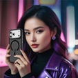 Матовий чохол для iPhone 17 Pro Max, броньований, для MagSafe, димчастий з чорними боковинами